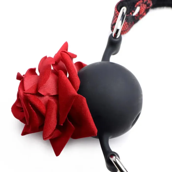 Silicone Ball Gag With Rose Master Series Male Sex Toys Silicone Ball Gag With Rose Master Series Male Sex Toys