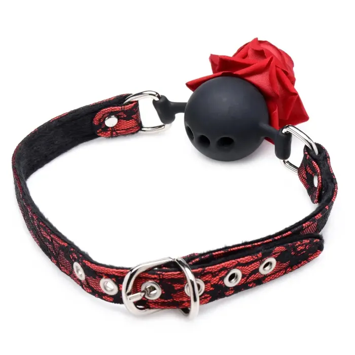 Silicone Ball Gag With Rose Master Series Male Sex Toys Silicone Ball Gag With Rose Master Series Male Sex Toys