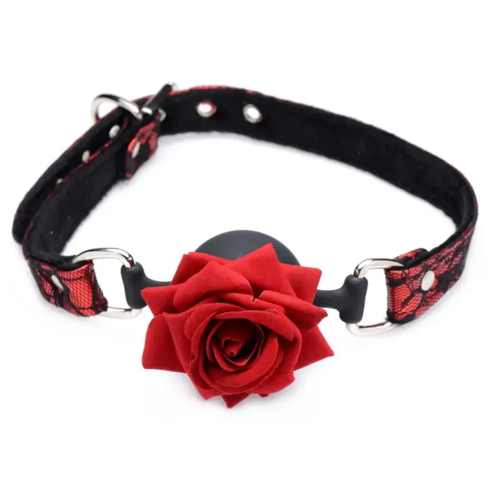 Silicone Ball Gag With Rose Master Series Male Sex Toys Silicone Ball Gag With Rose Master Series Male Sex Toys