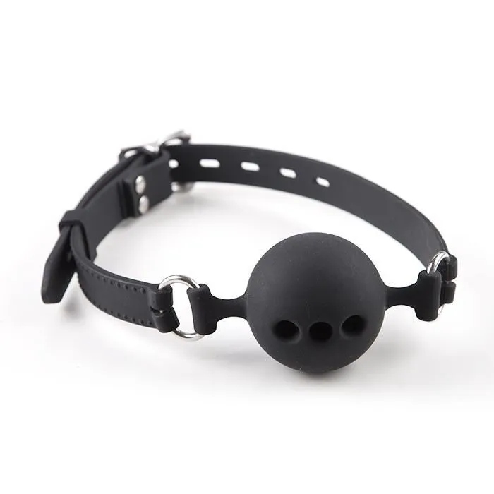 Silicone Breathe Through Ball Gag Lockable REGULATION Male Sex Toys