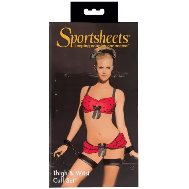 Sportsheets Restraints Sportsheet Thigh and Wrist Cuffs Set
