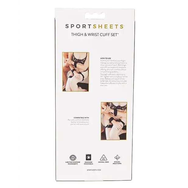 Sportsheets Restraints Sportsheet Thigh and Wrist Cuffs Set