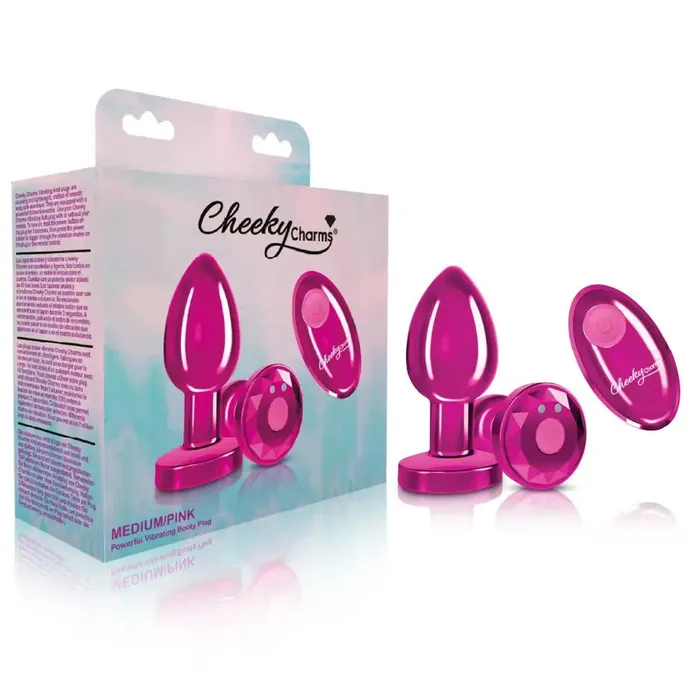 Viben Anal Cheeky Charms Vibrating Metal Plug Pink W Remote