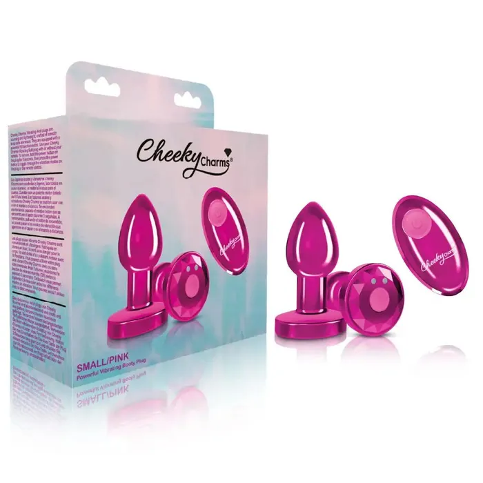 Viben Anal Cheeky Charms Vibrating Metal Plug Pink W Remote Viben Anal Cheeky Charms Vibrating Metal Plug Pink W Remote
