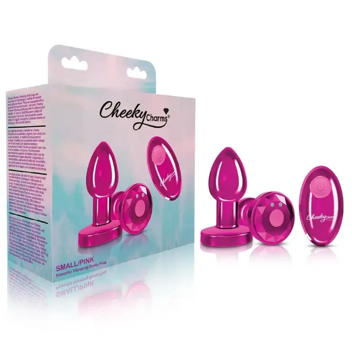 Viben Anal Cheeky Charms Vibrating Metal Plug Pink W Remote Viben Anal Cheeky Charms Vibrating Metal Plug Pink W Remote