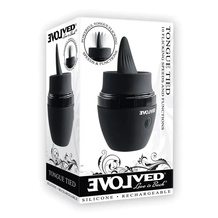 Vibrators Evolved Evolved Tongue Tied Flicking Massager Black