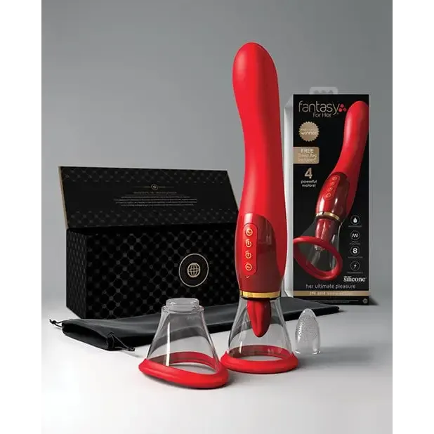Vibrators Fantasy for Her Fantasy For Her Ultimate Pleasure 24k Gold Seasonal Luxury Edition Wtravel Bag Luxury Box Red