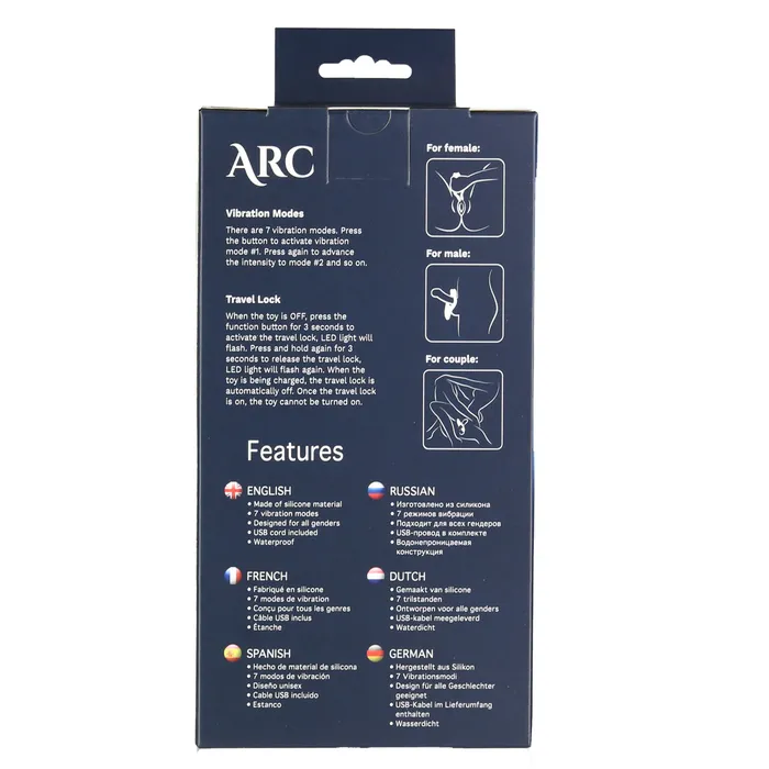 Vibrators Seven Creations Seven Creations Arc Desire Amplified Couple Vibrator Black