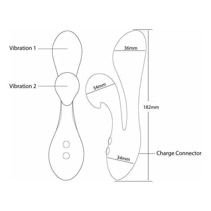 Vibrators The Swan Silhouette Dual Vibrator Rechargeable Pink Swan
