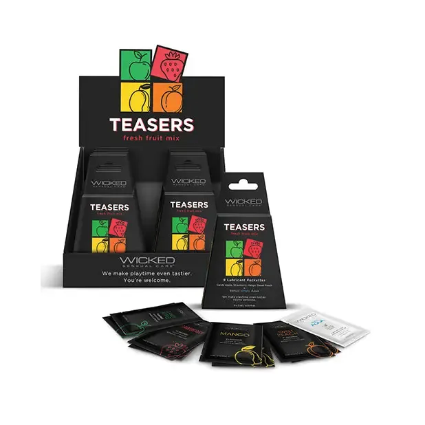 Wicked Lubes Vibrators Wicked Teasers Fresh Fruit Mix Display