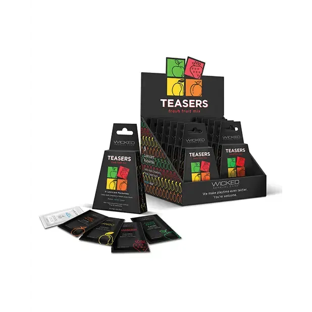 Wicked Lubes Vibrators Wicked Teasers Fresh Fruit Mix Display Wicked Lubes Vibrators Wicked Teasers Fresh Fruit Mix Display