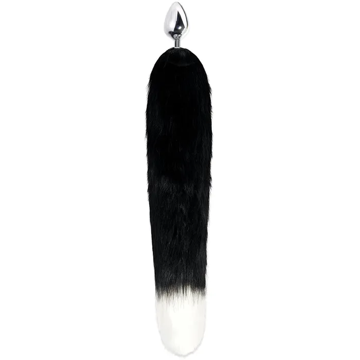 XGen Anal WhipSmart 3 Inch Metal Plug with Fox Tail in Black