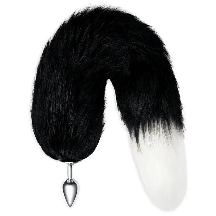 XGen Anal WhipSmart 3 Inch Metal Plug with Fox Tail in Black