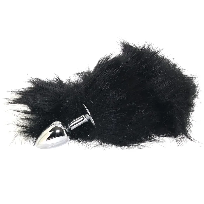 XGen Anal WhipSmart 3 Inch Metal Plug with Fox Tail in Black
