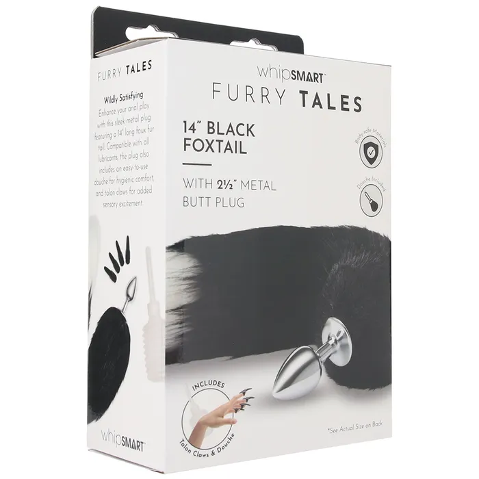 XGen Anal WhipSmart 3 Inch Metal Plug with Fox Tail in Black