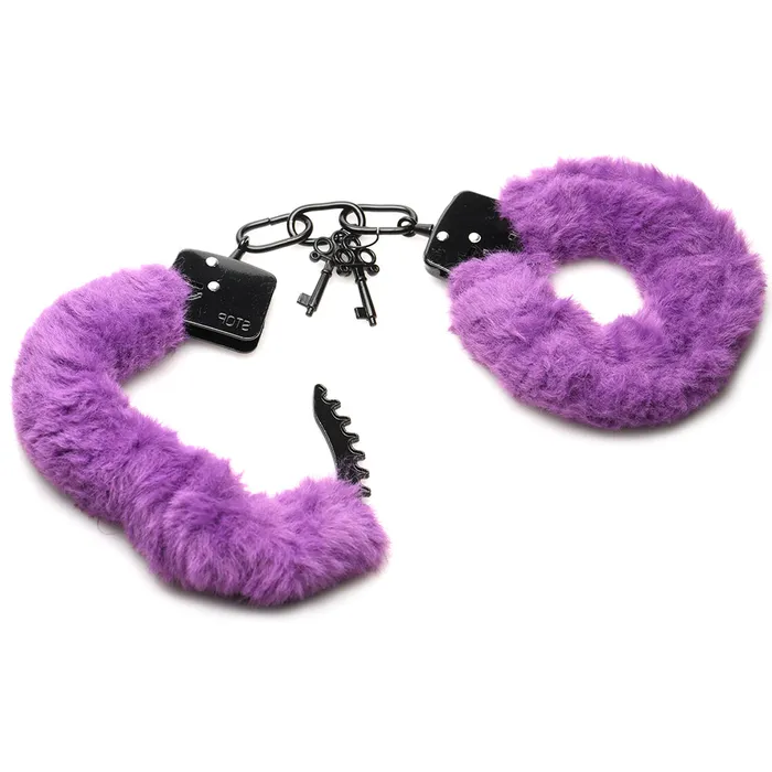 XR Brands Dildos Master Series Cuffed In Fur Furry Handcuffs in Purple