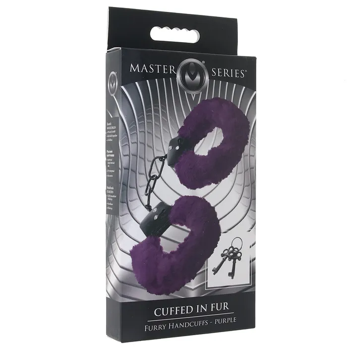 XR Brands Dildos Master Series Cuffed In Fur Furry Handcuffs in Purple