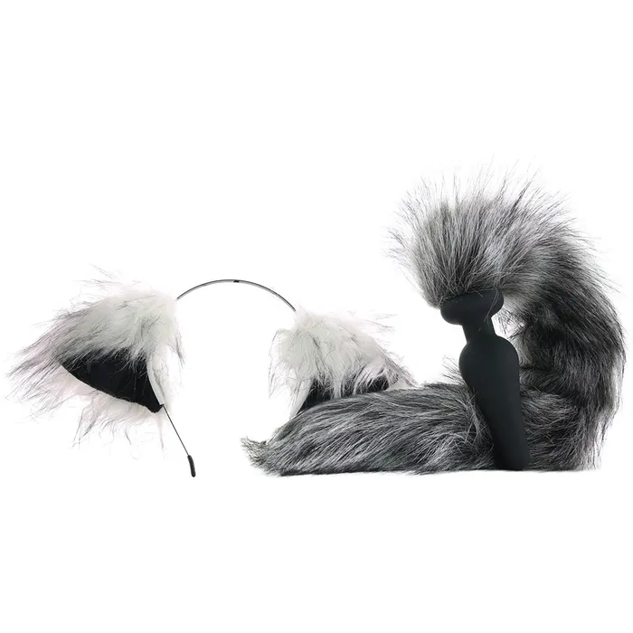 XR Brands Tailz Grey Wolf Tail Anal Plug Ears Set Anal