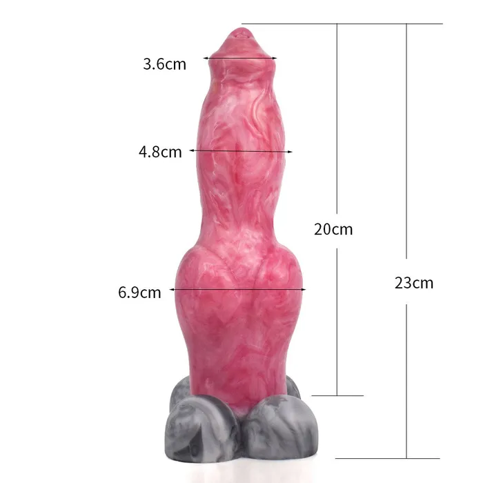YC2084 Realistic Dog Wolf Penis Shaped Liquid Silicone Animal Dildo 9 inch with 4 Balls Modi Female Sex Toys