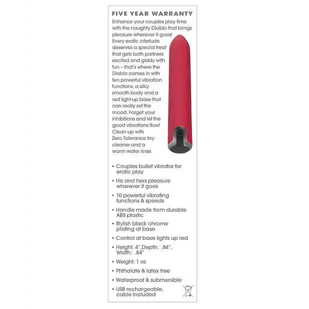 Zero Tolerance Female Sex Toys Zero Tolerance Diablo Rechargeable Bullet Vibrator Red Zero Tolerance Female Sex Toys Zero Tolerance Diablo Rechargeable Bullet Vibrator Red
