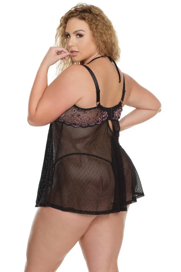 Anal Coquette 3837 Babydoll GString BlackLilac Coquette Anal Coquette 3837 Babydoll GString BlackLilac Coquette