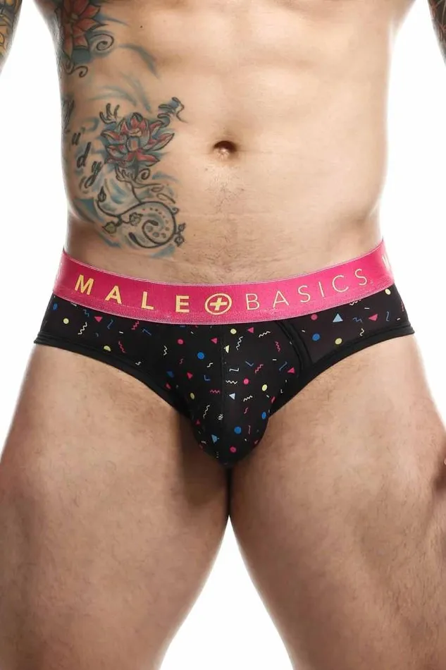 Anal Male Basics Male Basics Sexy Pouch Brief Black Confetti MBH03