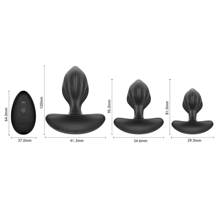 Anal Winyi Winyi Mark Remote Vibrating Butt Plug Kit Black