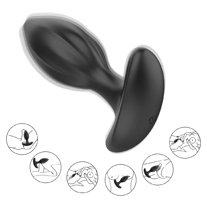 Anal Winyi Winyi Mark Remote Vibrating Butt Plug Kit Black