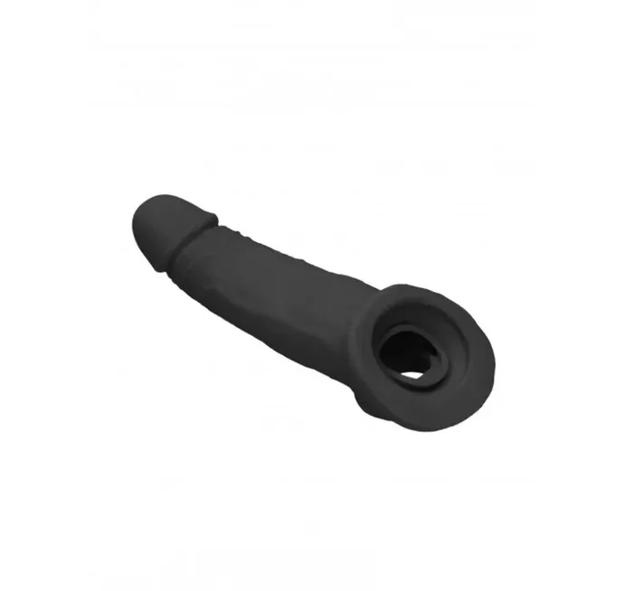Black Jumbo Penis Extender Condom Sleeve Adultskart Male Sex Toys