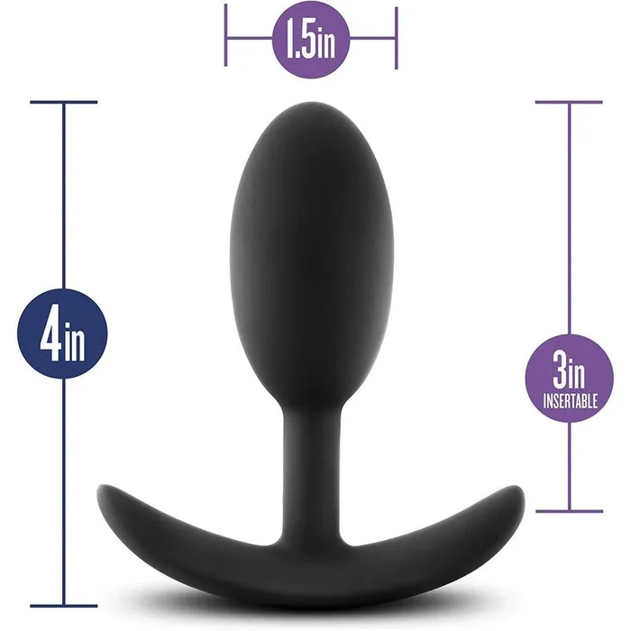 Blush Novelties Anal Luxe Wearable Vibra Slim Black Butt Plug Medium