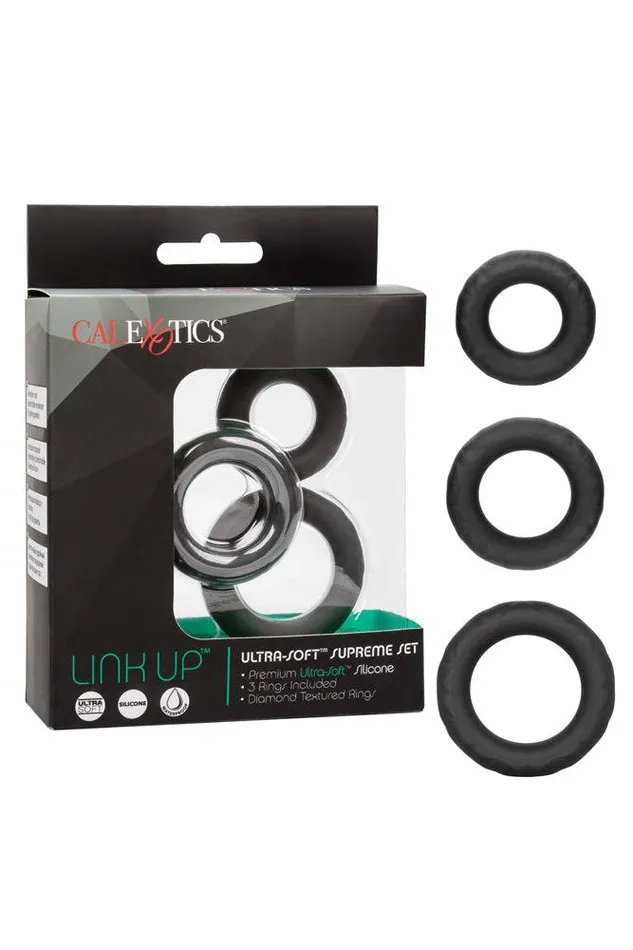 Cal Exotics Link Up UltraSoft Supreme Cock Ring Set Cal Exotics Male Sex Toys