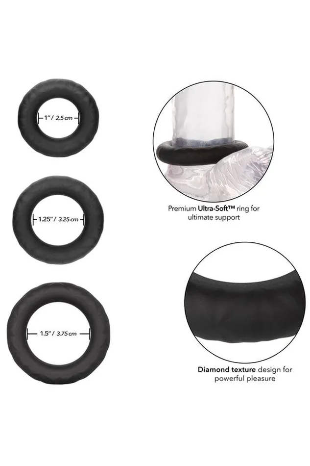 Cal Exotics Link Up UltraSoft Supreme Cock Ring Set Cal Exotics Male Sex Toys