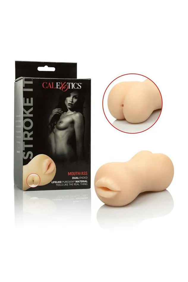 Cal Exotics Male Sex Toys Cal Exotics Stroke It Mouth Ass Dual Ended Stroker