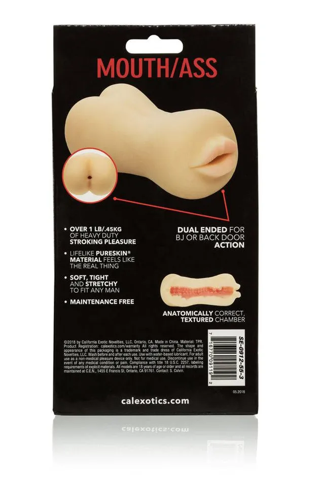 Cal Exotics Male Sex Toys Cal Exotics Stroke It Mouth Ass Dual Ended Stroker