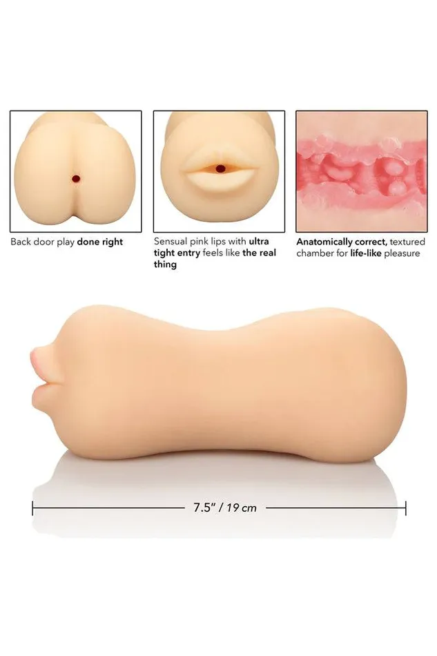 Cal Exotics Male Sex Toys Cal Exotics Stroke It Mouth Ass Dual Ended Stroker
