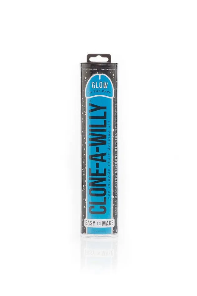 Clone A Willy Male Sex Toys CloneAWilly Vibrating Penis Casting Kit Glow In The Dark Blue