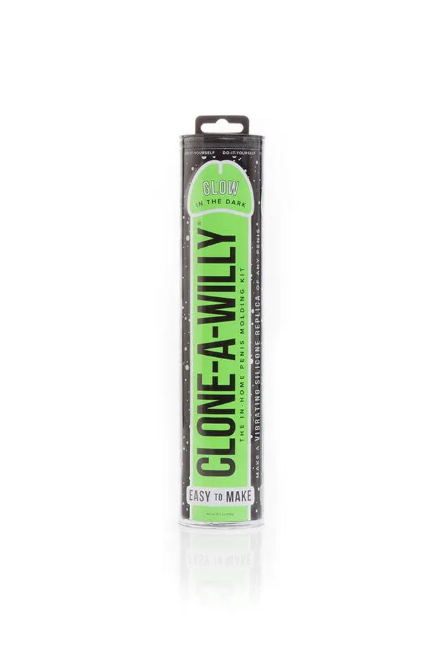 Clone A Willy Male Sex Toys CloneAWilly Vibrating Penis Casting Kit Glow In The Dark Green