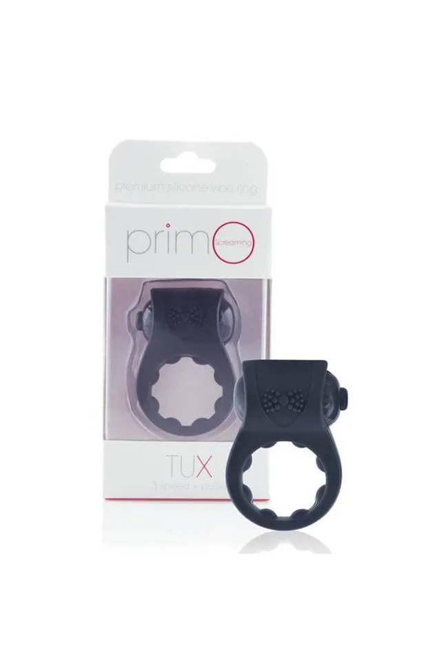 Couples Screaming O PrimO Tux Silicone Vibrating Cock Ring Black Screaming O