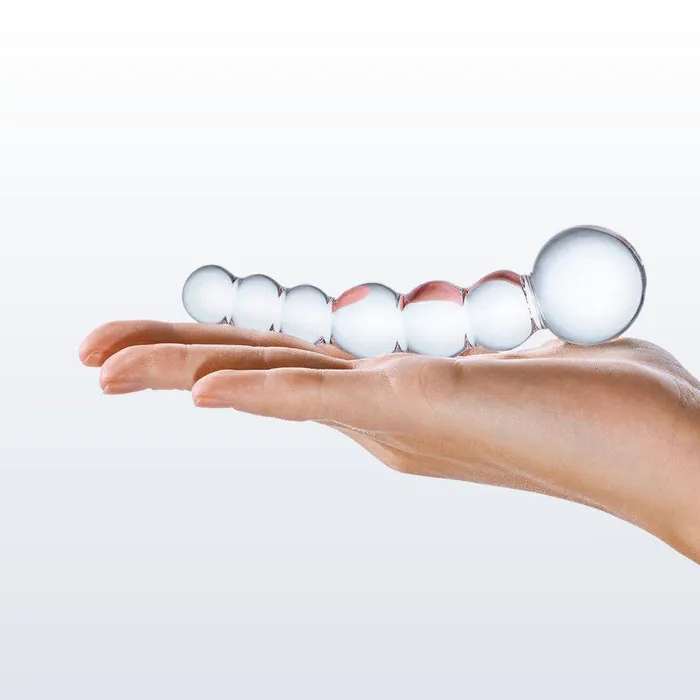 Dildos Gls Gls Curved Beaded 5 Glass Dildo