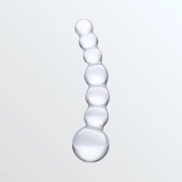 Dildos Gls Gls Curved Beaded 5 Glass Dildo
