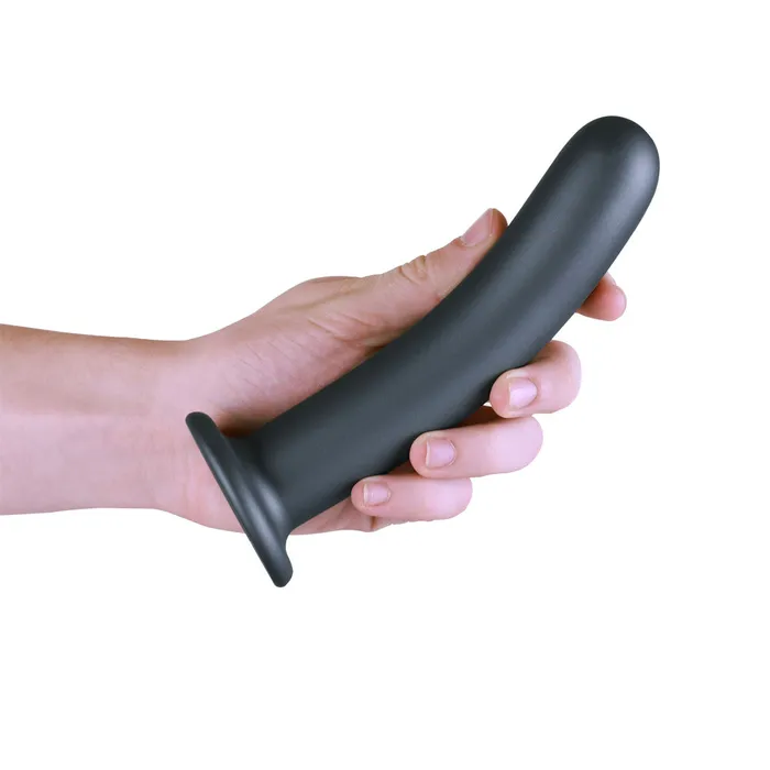 Dildos Shots Toys Shots Ouch Liquid Silicone GSpot 7 Inch Dildo Gun Metal