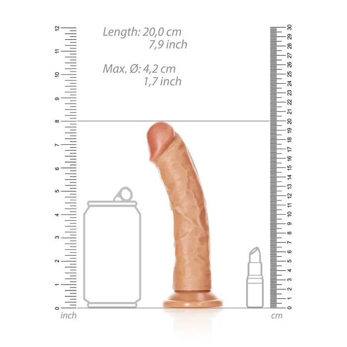 Dildos Shots Toys Shots Real Rock Realistic Curved Dildo 7 Inch Tan