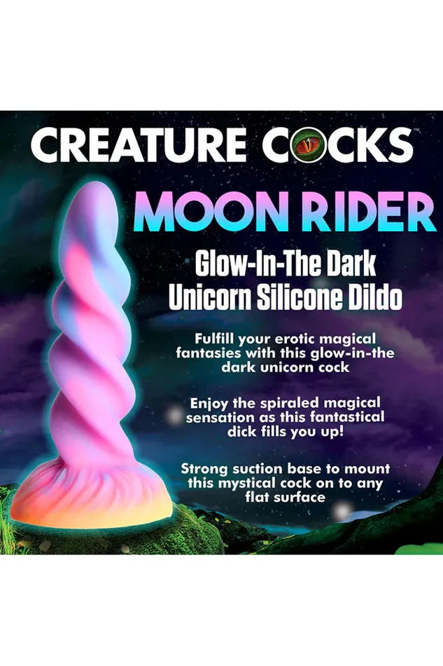 Dildos XR Brands XR Brands Creature Cocks Moon Rider GlowInTheDark Silicone Dildo