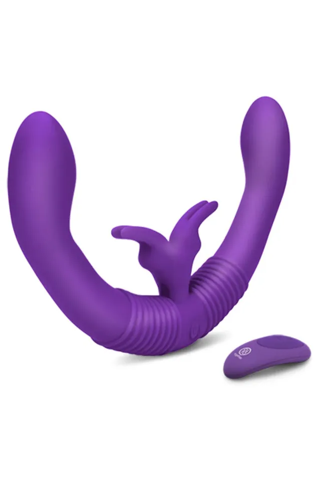 Electric Eel Female Sex Toys Electric Eel Together DoubleEnded Remote Control Vibrating Dildo Purple