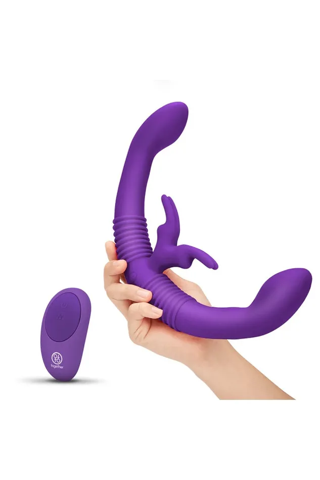 Electric Eel Female Sex Toys Electric Eel Together DoubleEnded Remote Control Vibrating Dildo Purple