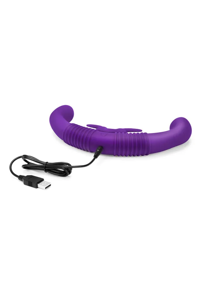 Electric Eel Female Sex Toys Electric Eel Together DoubleEnded Remote Control Vibrating Dildo Purple