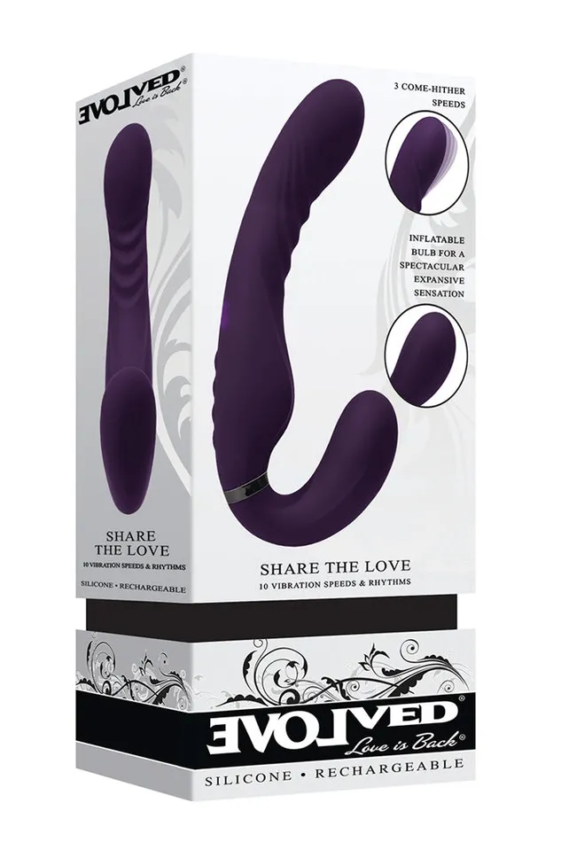 Evolved Vibrators Evolved Share the Love Inflatable Strapless StrapOn Purple