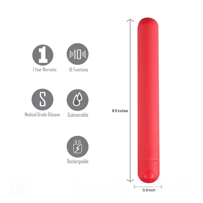 Female Sex Toys Maia Toys Maia Toys Abbie Rechargeable XLong Super Charged Bullet Red
