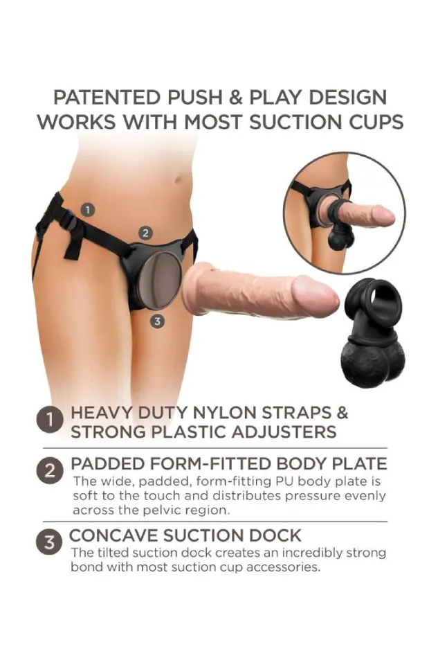 Female Sex Toys Pipedream Pipedream King Cock Elite Deluxe Silicone Body Dock Strapon Kit Beige