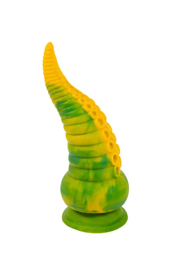 Icons Brands Dildos Icon Brands Alien Nation Octopod 9 Vibrating Silicone Dildo YellowGreen